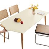 Maxbell PU Leather Table Cloth Stretch Table Protector Reusable Rectangle Tablecloth 60cmx120cm White