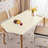 Maxbell PU Leather Table Cloth Stretch Table Protector Reusable Rectangle Tablecloth 60cmx120cm White