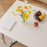 Maxbell PU Leather Table Cloth Stretch Table Protector Reusable Rectangle Tablecloth 70cmx130cm White