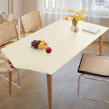 Maxbell PU Leather Table Cloth Stretch Table Protector Reusable Rectangle Tablecloth 70cmx130cm White