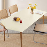 Maxbell PU Leather Table Cloth Stretch Table Protector Reusable Rectangle Tablecloth 70cmx130cm White
