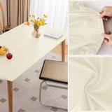 Maxbell PU Leather Table Cloth Stretch Table Protector Reusable Rectangle Tablecloth 70cmx130cm White
