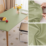 Maxbell PU Leather Table Cloth Stretch Table Protector Reusable Rectangle Tablecloth 60cmx120cm Green