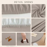 Maxbell Table Cloth Stretchable Oil Anti Table Cover for Picnic Patio Wedding Gray Diameter 60 cm