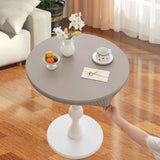 Maxbell Table Cloth Stretchable Oil Anti Table Cover for Picnic Patio Wedding Gray Diameter 70 cm
