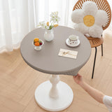Maxbell Table Cloth Stretchable Oil Anti Table Cover for Picnic Patio Wedding Gray Diameter 80 cm