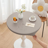 Maxbell Table Cloth Stretchable Oil Anti Table Cover for Picnic Patio Wedding Gray Diameter 90 cm