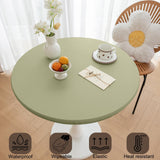 Maxbell Table Cloth Stretchable Oil Anti Table Cover for Picnic Patio Wedding Green Diameter 80 cm