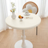 Maxbell Table Cloth Stretchable Oil Anti Table Cover for Picnic Patio Wedding White Diameter 80 cm