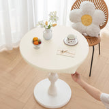 Maxbell Table Cloth Stretchable Oil Anti Table Cover for Picnic Patio Wedding White Diameter 90 cm