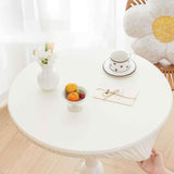 Maxbell Table Cloth Stretchable Oil Anti Table Cover for Picnic Patio Wedding White Diameter 90 cm