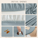 Maxbell Table Cloth Stretchable Oil Anti Table Cover for Picnic Patio Wedding Blue Diameter 60 cm
