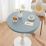 Maxbell Table Cloth Stretchable Oil Anti Table Cover for Picnic Patio Wedding Blue Diameter 60 cm