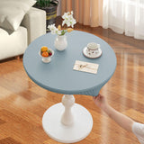 Maxbell Table Cloth Stretchable Oil Anti Table Cover for Picnic Patio Wedding Blue Diameter 80 cm