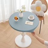 Maxbell Table Cloth Stretchable Oil Anti Table Cover for Picnic Patio Wedding Blue Diameter 80 cm