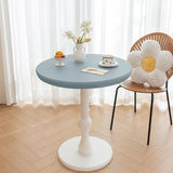 Maxbell Table Cloth Stretchable Oil Anti Table Cover for Picnic Patio Wedding Blue Diameter 90 cm