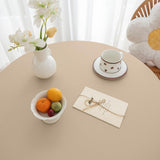 Maxbell Table Cloth Stretchable Oil Anti Table Cover for Picnic Patio Wedding Beige Diameter 70 cm