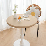Maxbell Table Cloth Stretchable Oil Anti Table Cover for Picnic Patio Wedding Beige Diameter 90 cm