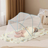 Maxbell Crib Netting Cover Bedding Arched Easy to Use Tent Net for Home Bedroom Room L blue dog