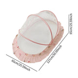 Maxbell Crib Netting Cover Bedding Arched Easy to Use Tent Net for Home Bedroom Room L pink dessert