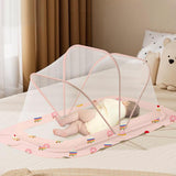Maxbell Crib Netting Cover Bedding Arched Easy to Use Tent Net for Home Bedroom Room L pink dessert