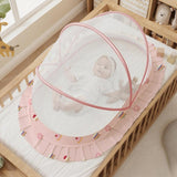 Maxbell Crib Netting Cover Bedding Arched Easy to Use Tent Net for Home Bedroom Room L pink dessert