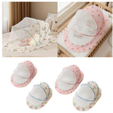 Maxbell Crib Netting Cover Bedding Supplies Folded Baby Cover for Home Bedroom Decor M blue