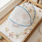 Maxbell Crib Netting Cover Bedding Supplies Folded Baby Cover for Home Bedroom Decor M blue