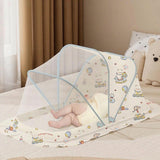 Maxbell Crib Netting Cover Bedding Supplies Folded Baby Cover for Home Bedroom Decor M blue