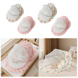Maxbell Crib Netting Cover Bedding Supplies Folded Baby Cover for Home Bedroom Decor M blue