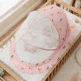 Maxbell Crib Netting Cover Bedding Supplies Folded Baby Cover for Home Bedroom Decor M pink