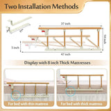 Maxbell Bed Rails for Elderly Adults Safe Nonslip Utility Bedside Assist Rail Handle Wood Grain