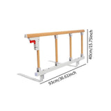 Maxbell Bed Rails for Elderly Adults Safe Nonslip Utility Bedside Assist Rail Handle Wood Grain