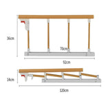 Maxbell Bed Rails for Elderly Adults Safe Nonslip Utility Bedside Assist Rail Handle Wood Grain