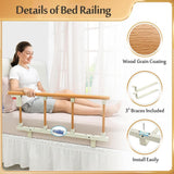 Maxbell Bed Rails for Elderly Adults Safe Nonslip Utility Bedside Assist Rail Handle Wood Grain