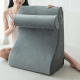 Maxbell Backrest Pillow Multifunction Back Support Wedge Pillow for Hotel Dorm Adult Gray