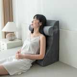 Maxbell Backrest Pillow Multifunction Back Support Wedge Pillow for Hotel Dorm Adult Gray