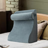 Maxbell Backrest Pillow Multifunction Back Support Wedge Pillow for Hotel Dorm Adult Gray