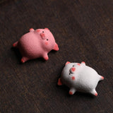 Maxbell Chinese Teapet Crafts Violet Clay Tea Pet for Tearoom Living Room Home Decor pink