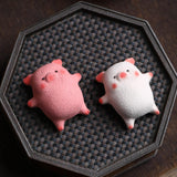 Maxbell Chinese Teapet Crafts Violet Clay Tea Pet for Tearoom Living Room Home Decor white