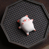 Maxbell Chinese Teapet Crafts Violet Clay Tea Pet for Tearoom Living Room Home Decor white
