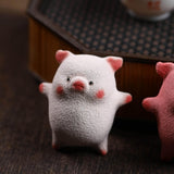 Maxbell Chinese Teapet Crafts Violet Clay Tea Pet for Tearoom Living Room Home Decor white