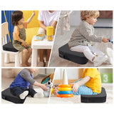 Maxbell Kids Booster Seat Cushion Chair Mat with Straps Children Dining Seat Booster Dark Grey