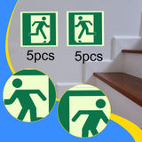 Maxbell 5 Pieces Exit Sign Stickers PVC Glow in The Dark for Business Bar Commercial Left