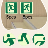 Maxbell 5 Pieces Exit Sign Stickers PVC Glow in The Dark for Business Bar Commercial Left