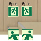 Maxbell 5 Pieces Exit Sign Stickers PVC Glow in The Dark for Business Bar Commercial Left