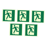 Maxbell 5 Pieces Exit Sign Stickers PVC Glow in The Dark for Business Bar Commercial Left