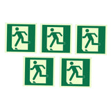 Maxbell 5 Pieces Exit Sign Stickers PVC Glow in The Dark for Business Bar Commercial Left