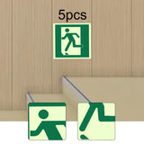 Maxbell 5 Pieces Exit Sign Stickers PVC Glow in The Dark for Business Bar Commercial Left