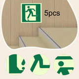 Maxbell 5 Pieces Exit Sign Stickers PVC Glow in The Dark for Business Bar Commercial Left